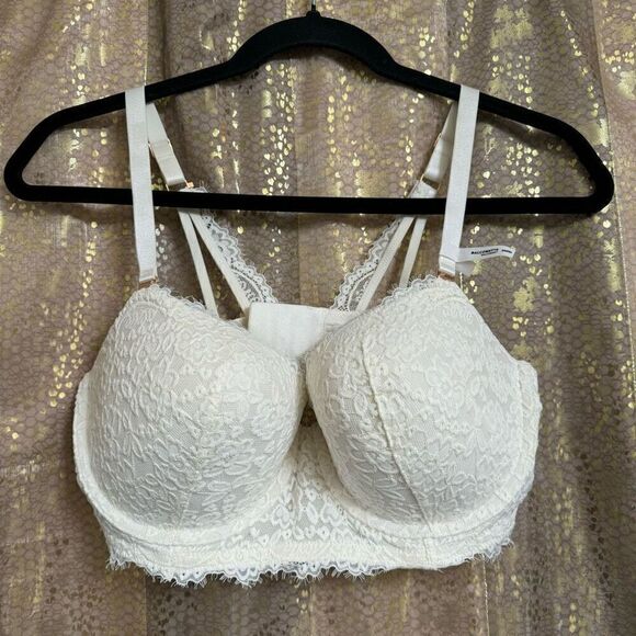 Aerie Real Good White Lace Lightly Lined Balconette Bra 36DD NWT - Picture 1 of 7